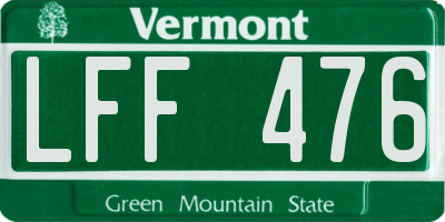VT license plate LFF476