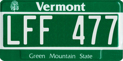 VT license plate LFF477