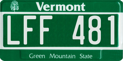 VT license plate LFF481