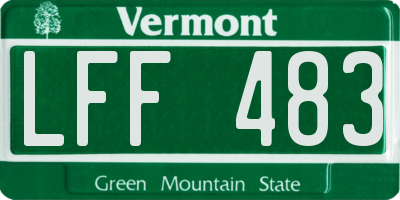 VT license plate LFF483