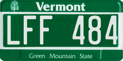 VT license plate LFF484