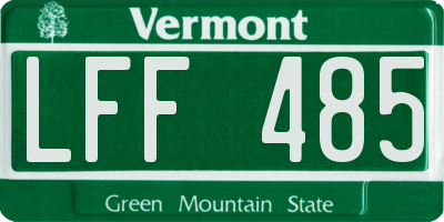 VT license plate LFF485