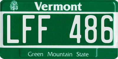 VT license plate LFF486