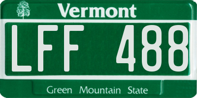 VT license plate LFF488