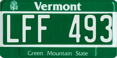 VT license plate LFF493