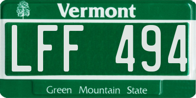 VT license plate LFF494