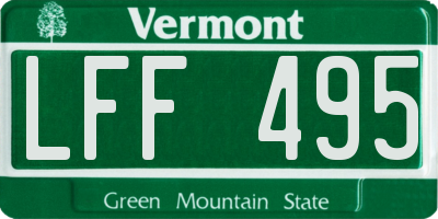 VT license plate LFF495