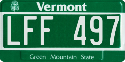 VT license plate LFF497
