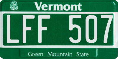 VT license plate LFF507