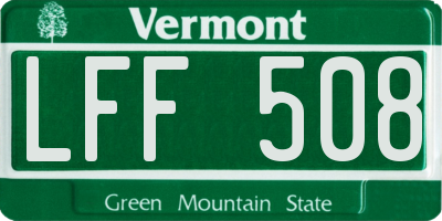 VT license plate LFF508