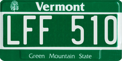 VT license plate LFF510