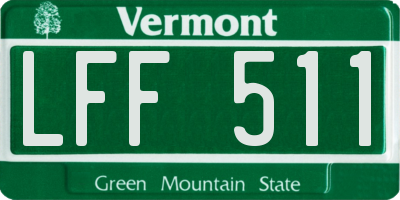 VT license plate LFF511