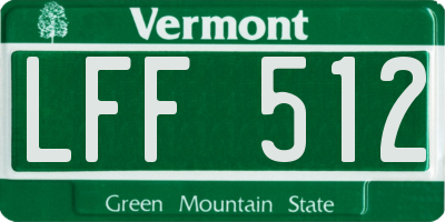 VT license plate LFF512