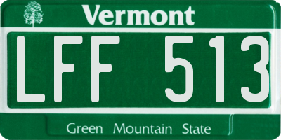 VT license plate LFF513