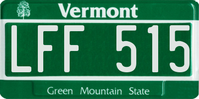 VT license plate LFF515