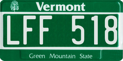 VT license plate LFF518