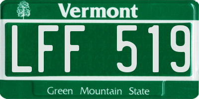 VT license plate LFF519