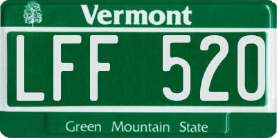 VT license plate LFF520