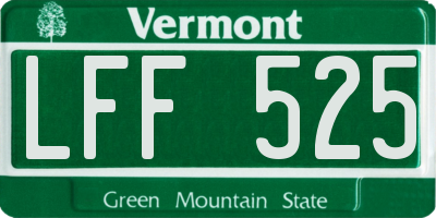 VT license plate LFF525