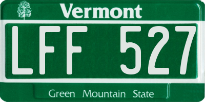 VT license plate LFF527