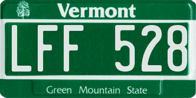 VT license plate LFF528