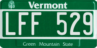 VT license plate LFF529