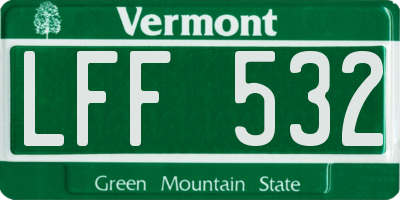 VT license plate LFF532