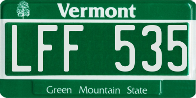 VT license plate LFF535