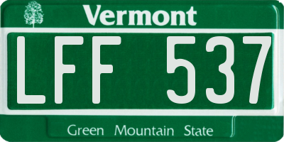 VT license plate LFF537