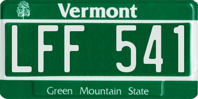VT license plate LFF541