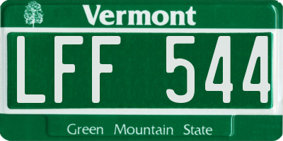 VT license plate LFF544