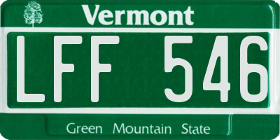 VT license plate LFF546