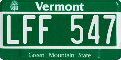 VT license plate LFF547