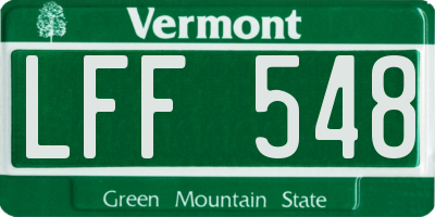 VT license plate LFF548