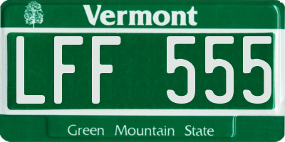 VT license plate LFF555