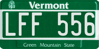 VT license plate LFF556
