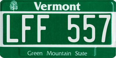 VT license plate LFF557