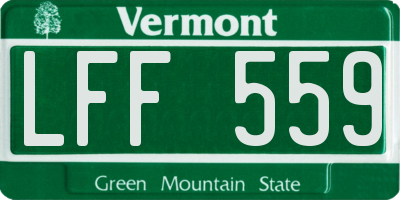 VT license plate LFF559