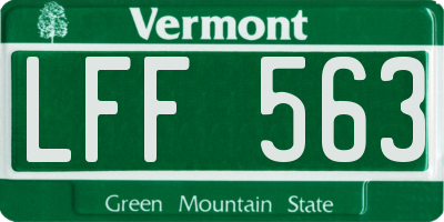 VT license plate LFF563