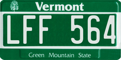 VT license plate LFF564