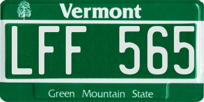 VT license plate LFF565