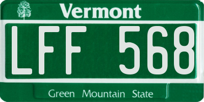 VT license plate LFF568