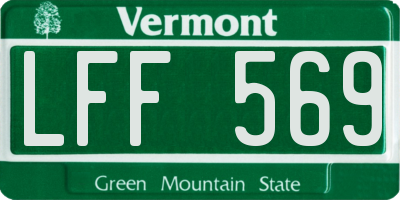 VT license plate LFF569