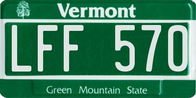 VT license plate LFF570