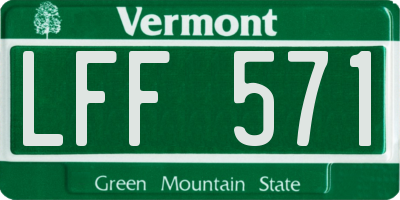 VT license plate LFF571