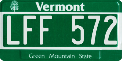 VT license plate LFF572