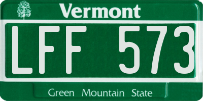 VT license plate LFF573