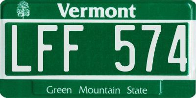 VT license plate LFF574