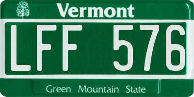 VT license plate LFF576