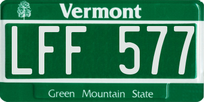 VT license plate LFF577